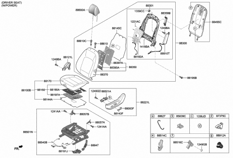 2019 Hyundai Kona Frame Assembly-Front Seat Back LH Diagram for 88310-J9500