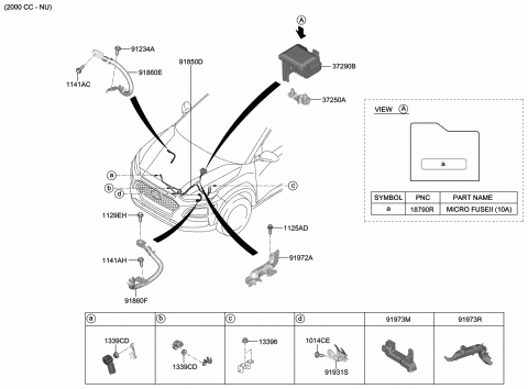 2018 Hyundai Kona Wiring Assembly-Battery Diagram for 91850-J9110