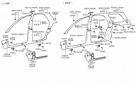 1997 Hyundai Elantra Holder-Screen,LH Diagram for 85932-29600-FK