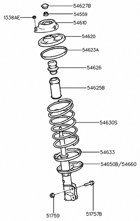 Front Left Genuine Hyundai 54651-29000 Strut Assembly Front Left Genuine Hyundai 54651-29000 Strut Assembly