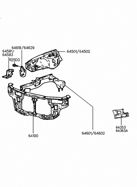 Genuine Hyundai 64502-25300 Fender Apron Panel Assembly Genuine Hyundai 64502-25300 Fender Apron Panel Assembly