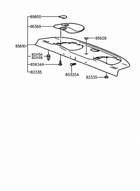 1996 Hyundai Elantra Grille-Rear Speaker Diagram for 85620-29000-FK