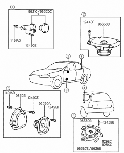 1995 Hyundai Elantra Speaker Diagram