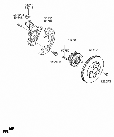 Front Axle - 2017 Hyundai Sonata Hybrid