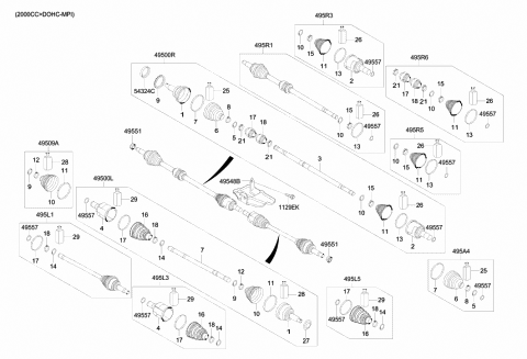 2020 Hyundai Elantra Boot Kit-Front Axle Wheel Side Diagram for 49536-F2200