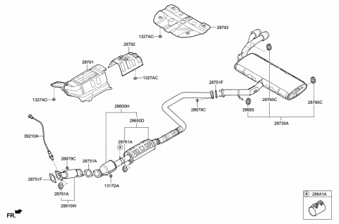 Genuine Hyundai 28600-34257 Exhaust Pipe Front Genuine Hyundai 28600-34257 Exhaust Pipe Front