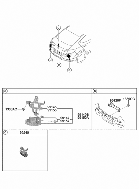 2019 Hyundai Elantra Unit Assembly-Rear View Camera Diagram for 99240-F2000-T3X