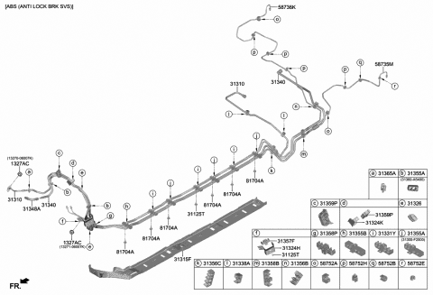 2020 Hyundai Elantra Clip-Brake Fluid Line Diagram for 58753-F2400
