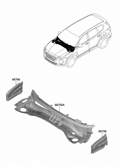 Genuine Hyundai 66756-2M000 Cowl Side Panel Left Genuine Hyundai 66756-2M000 Cowl Side Panel Left