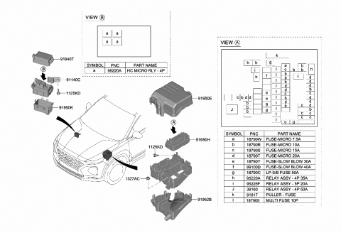 2019 Hyundai Santa Fe Bracket-Junction Box Diagram for 919G5-S1500