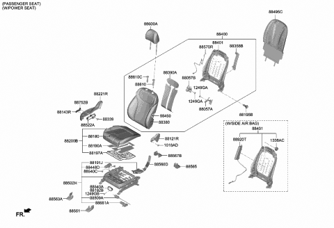 2019 Hyundai Santa Fe Ventilation Assembly-FR Seat CUSH Diagram for 881P5-S2160
