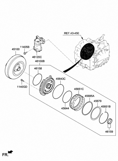 Genuine Hyundai 45100-49600 Torque Converter Assembly Genuine Hyundai 45100-49600 Torque Converter Assembly