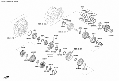2019 Hyundai Santa Fe Race-Thrust Bearing Diagram for 45855-4G634