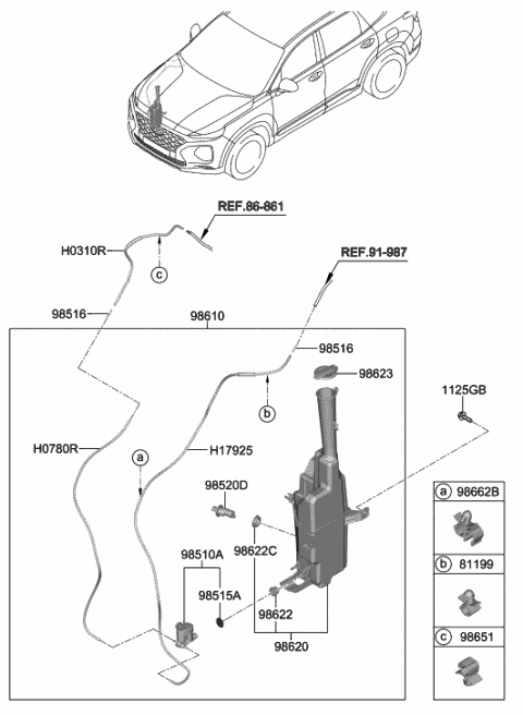 2020 Hyundai Santa Fe Level Switch Diagram for 98521-D9000