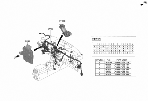 2020 Hyundai Santa Fe Wiring Assembly-Main Diagram for 91100-S2690