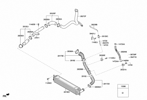 2019 Hyundai Veloster N Pipe-INTERCOOLER Inlet "A" Diagram for 28289-2GTC0