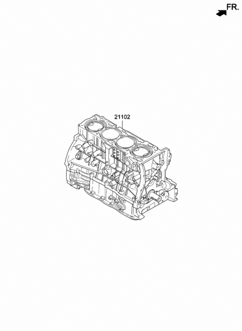 2019 Hyundai Veloster N Engine Assembly-Short Diagram for 2T03T-2GA06-F