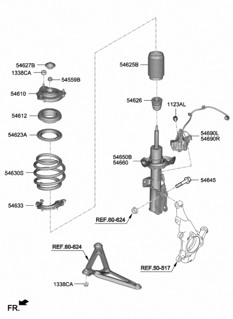 2019 Hyundai Veloster N Front Spring Pad,Lower Diagram for 54633-F2000