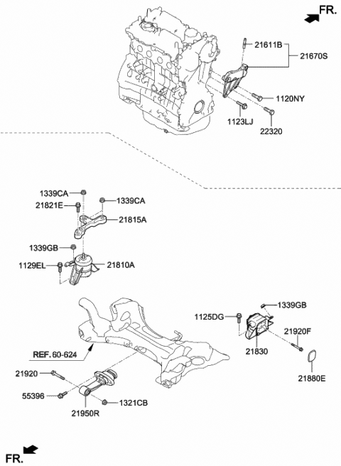 Genuine Hyundai 21810-34600 Engine Mounting Bracket Assembly Genuine Hyundai 21810-34600 Engine Mounting Bracket Assembly