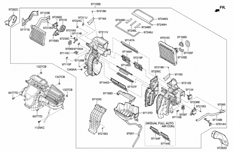 2018 Hyundai Elantra GT Evaporator Assembly Diagram for 97139-G3000