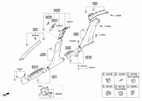 2018 Hyundai Elantra GT Trim Assembly-Front Door Scuff RH Diagram for 85880-G3000-TRY