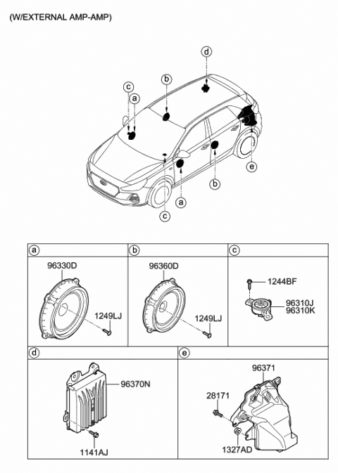 96380-G3100 Genuine Hyundai Subwoofer 