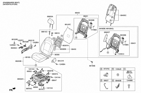 2018 Hyundai Elantra GT Front Right-Hand Seat Back Covering Assembly Diagram for 88460-G3010-PXD