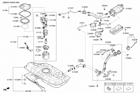 2019 Hyundai Elantra GT Wire-Canister Close Valve Extension Diagram for 31476-G3000