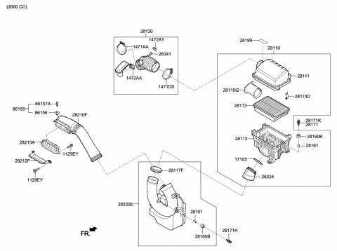 2018 Hyundai Elantra GT Duct-Extension Diagram for 28212-G3000