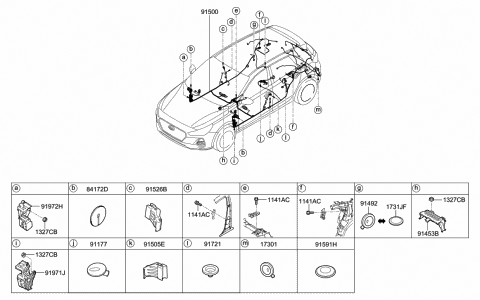 2018 Hyundai Elantra GT Protector-Multi Box,RH Diagram for 91971-F2060