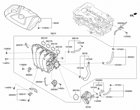 Genuine Hyundai 85540-24200-PR Pocket and Cover Assembly Right 