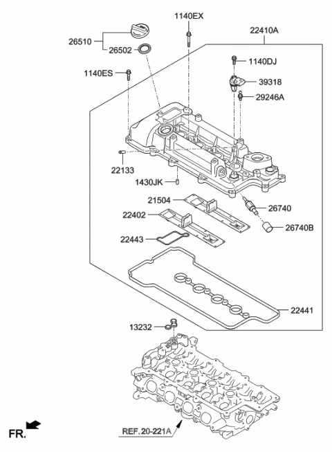 2019 Hyundai Elantra GT Hose Assembly-Breather Diagram for 26710-2E220