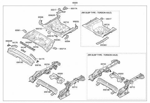 2020 Hyundai Elantra GT Reinforcement-Rear Floor Side RH Diagram for 65828-G3000