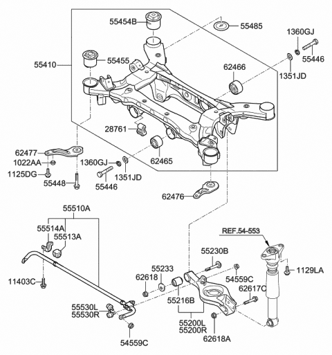 Genuine Hyundai 55495-3M000 Suspension Crossmember Bushing Genuine Hyundai 55495-3M000 Suspension Crossmember Bushing