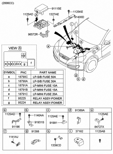 2010 Hyundai Genesis Coupe Bracket-Wiring Mounting Diagram for 91931-2M080
