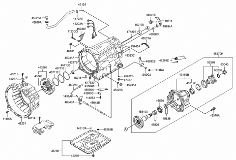2010 Hyundai Genesis Coupe Plug-Oil Drain Diagram for 45286-4C600