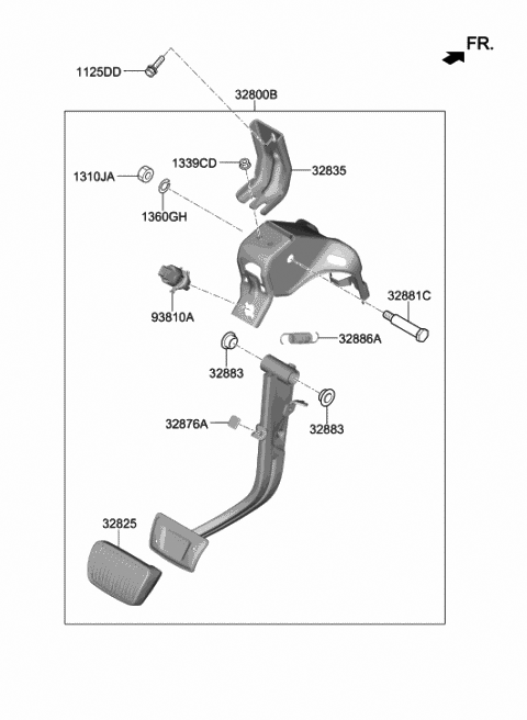 2019 Hyundai Tucson Pedal Assembly-Brake Diagram for 32800-D9155