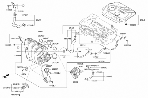 2020 Hyundai Tucson Hose Assembly-PCV Diagram for 28912-2E041