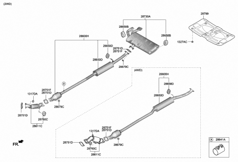 Muffler & Exhaust Pipe - 2020 Hyundai Tucson