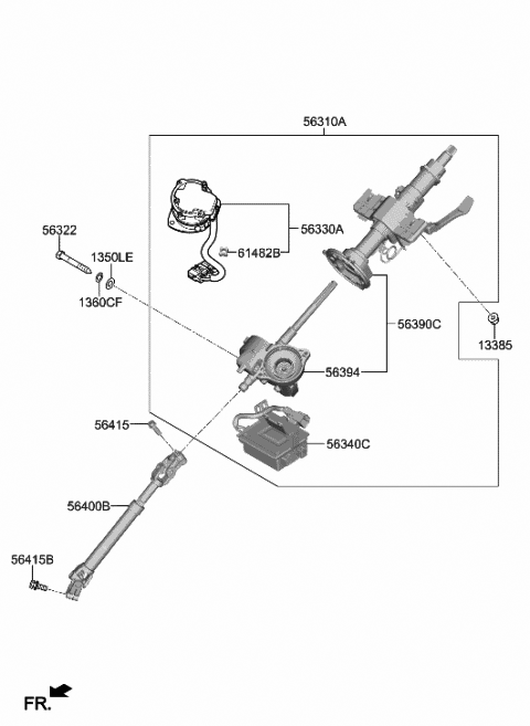 2019 Hyundai Tucson Column Assembly-Steering Diagram for 56310-D3210