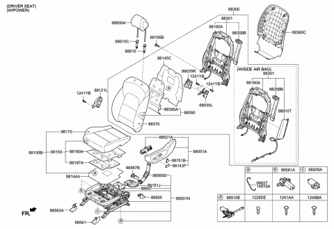 2020 Hyundai Tucson Front Left-Hand Seat Back Covering Assembly Diagram for 88360-D3065-RSK