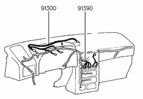 1992 Hyundai Excel Wiring Assembly-Switch Extension Diagram for 91390-24001