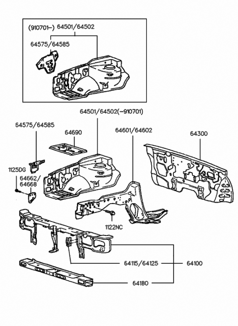 Genuine Hyundai 64100-24370 Complete Radiator Support Panel Genuine Hyundai 64100-24370 Complete Radiator Support Panel