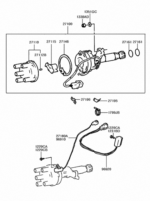 1992 Hyundai Excel Wire-Earth Diagram for 27117-21060