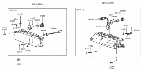 1990 Hyundai Excel Front Turn Signal Holder Wiring Diagram for 92160-24350
