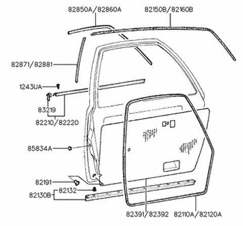 Genuine Hyundai 82871-24001 Door Frame Molding Front Left Genuine Hyundai 82871-24001 Door Frame Molding Front Left
