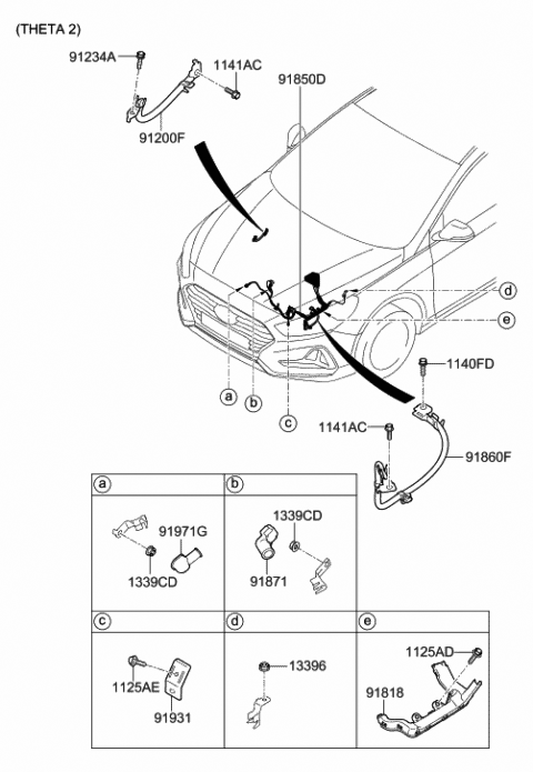 2019 Hyundai Sonata Wiring Assembly-Transmission Ground Diagram for 91865-C2520