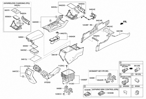 2018 Hyundai Sonata Cover Assembly-Rear Console Diagram for 84640-C2AA0-PPB