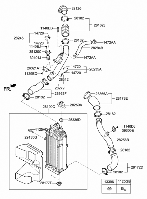 2018 Hyundai Sonata Adaptor Diagram for 28233-2B700