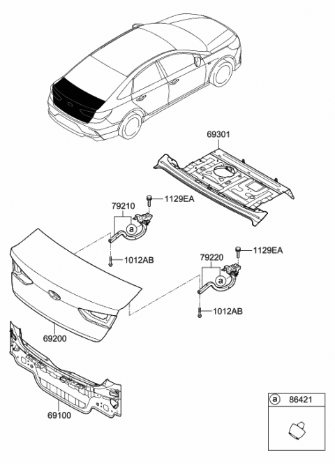 2018 Hyundai Sonata Panel Assembly-Rear Package Tray Diagram for 69300-C2200